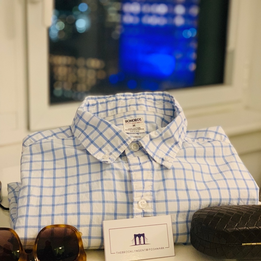 Bonobos blue stripe summer shirt